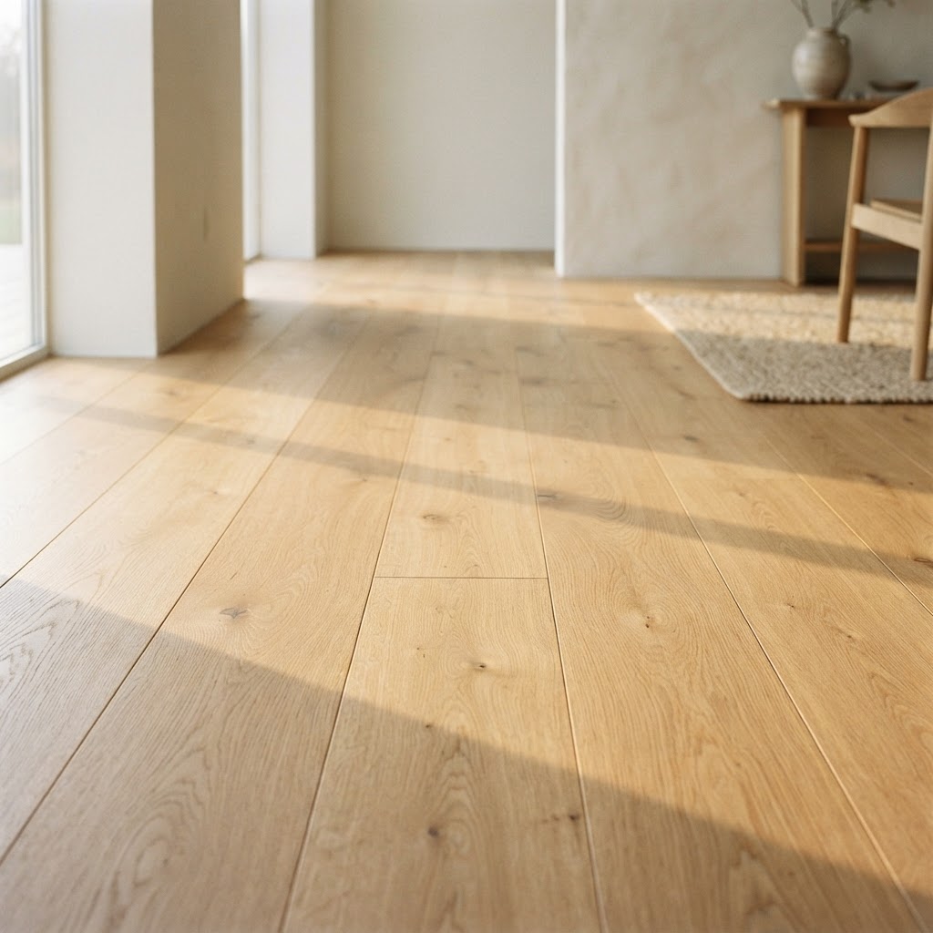 Example of wide-plank wood flooring.
