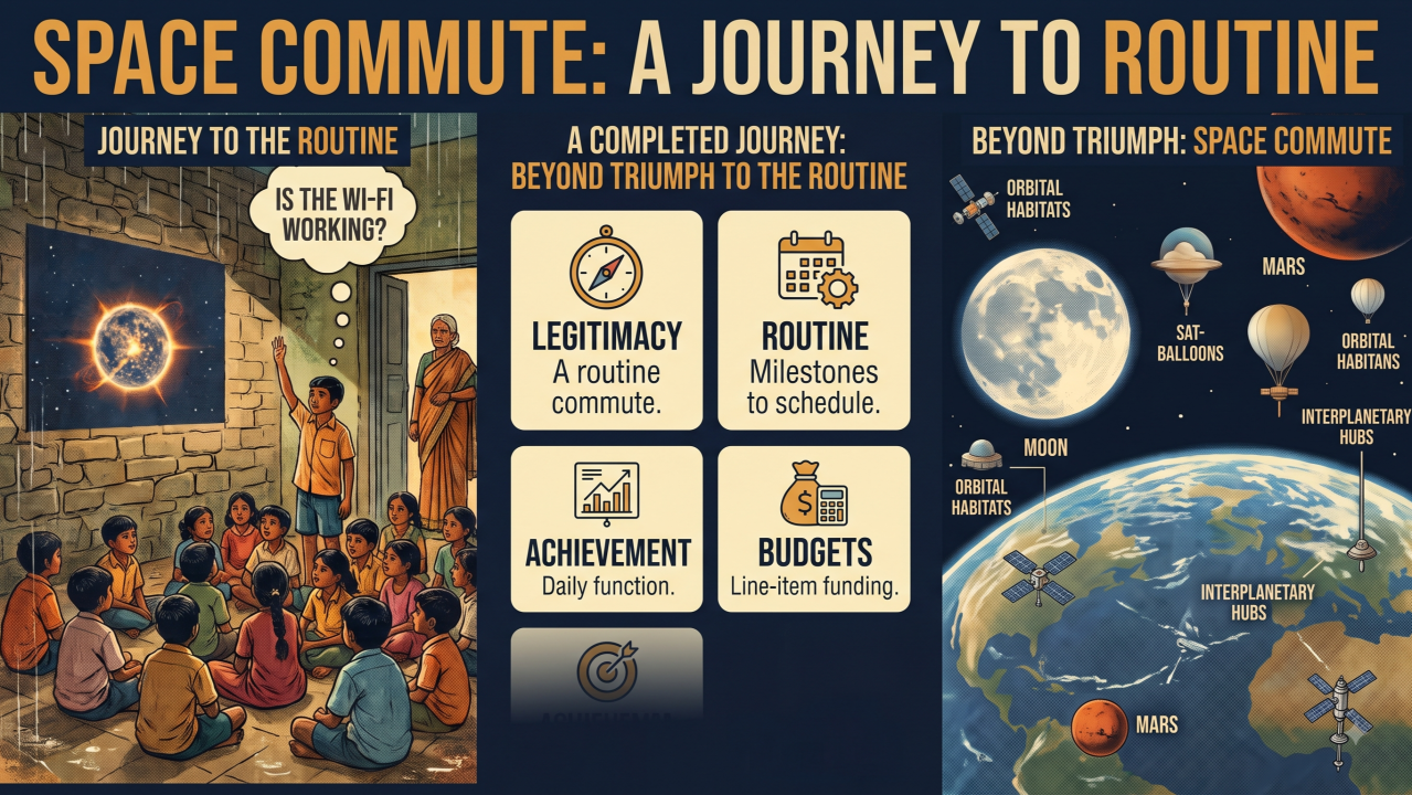 Space Commute: A Journey to Routine — infographic