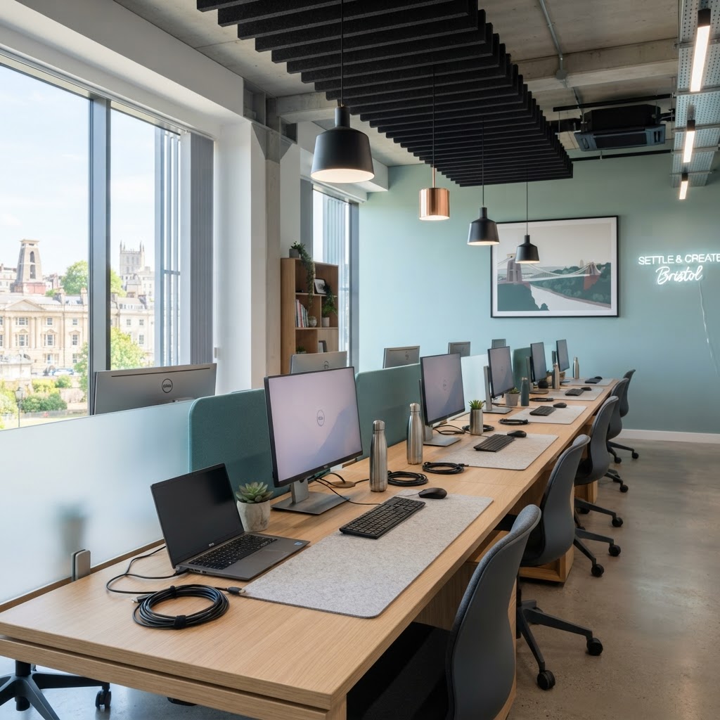 Hot-desk sanitisation in shared workspaces in BS16 Bristol by Summit Training Academy.