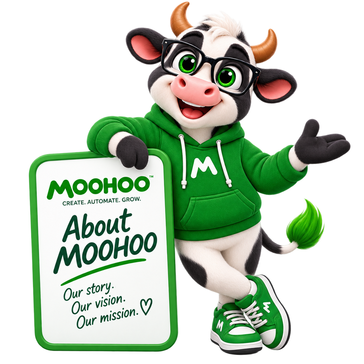 MOOHOO™ mascot — About MOOHOO: Our story. Our vision. Our mission.