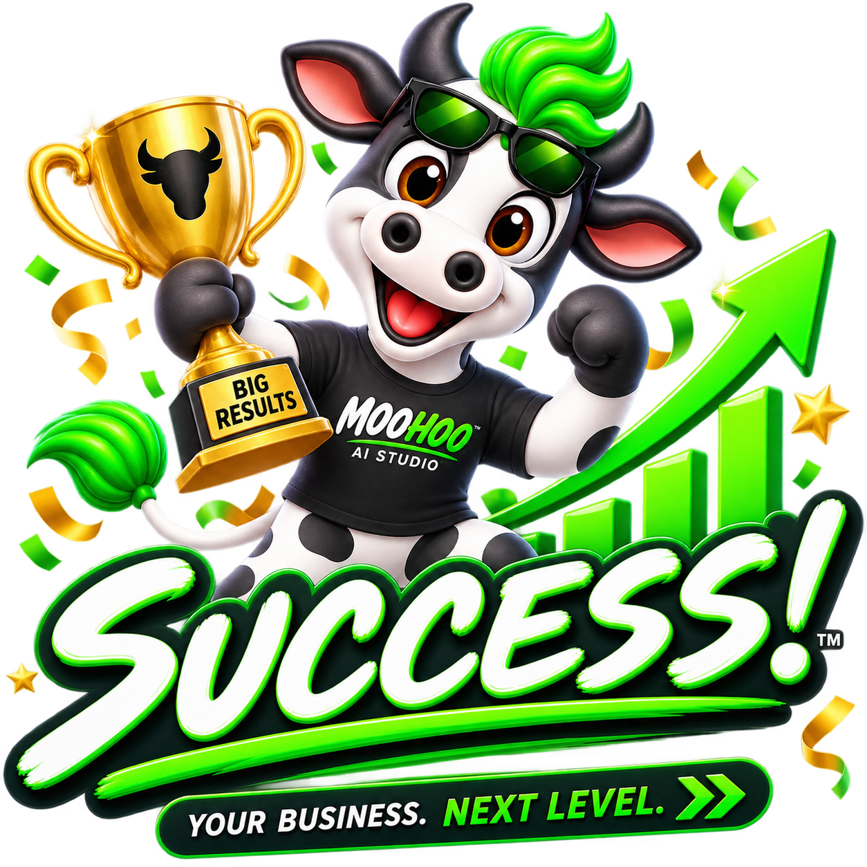 MOOHOO AI STUDIO — Growth Intelligence mascot