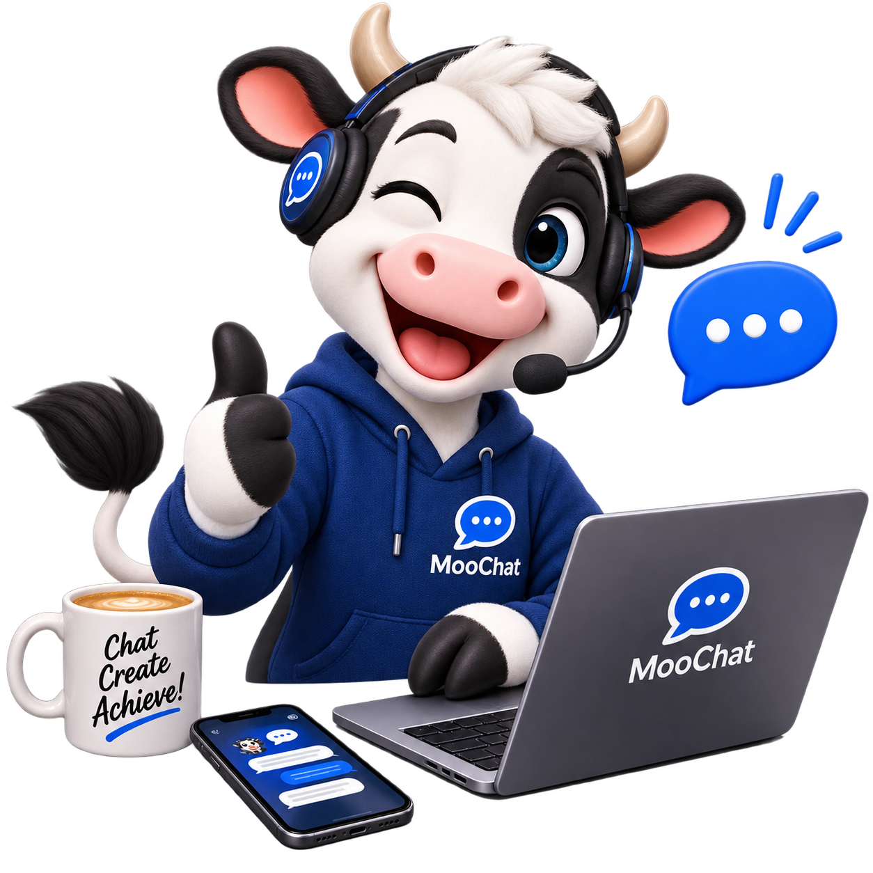 MooChat™ — unified inbox mascot