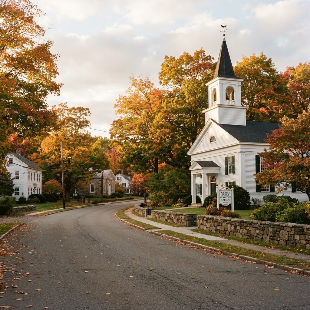 Historic Nichols area in Trumbull, Connecticut