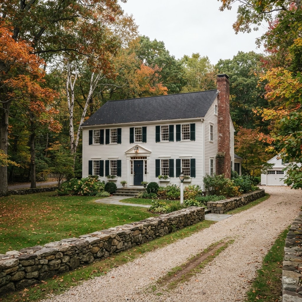 Historic residential architecture in Ridgefield, Connecticut