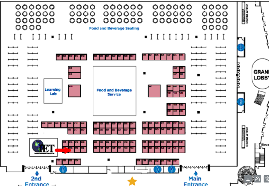 Battelle 2026 Exhibit Hall Floor Map — IET Booth Location near 2nd Entrance