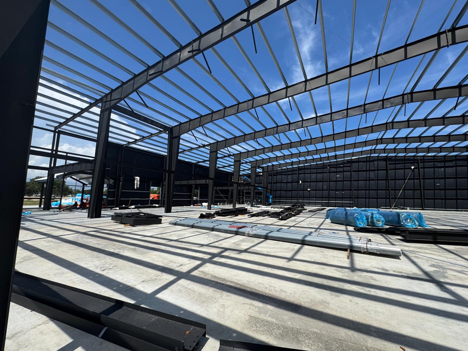 SNAP Buildings — interior steel framing of a commercial structure