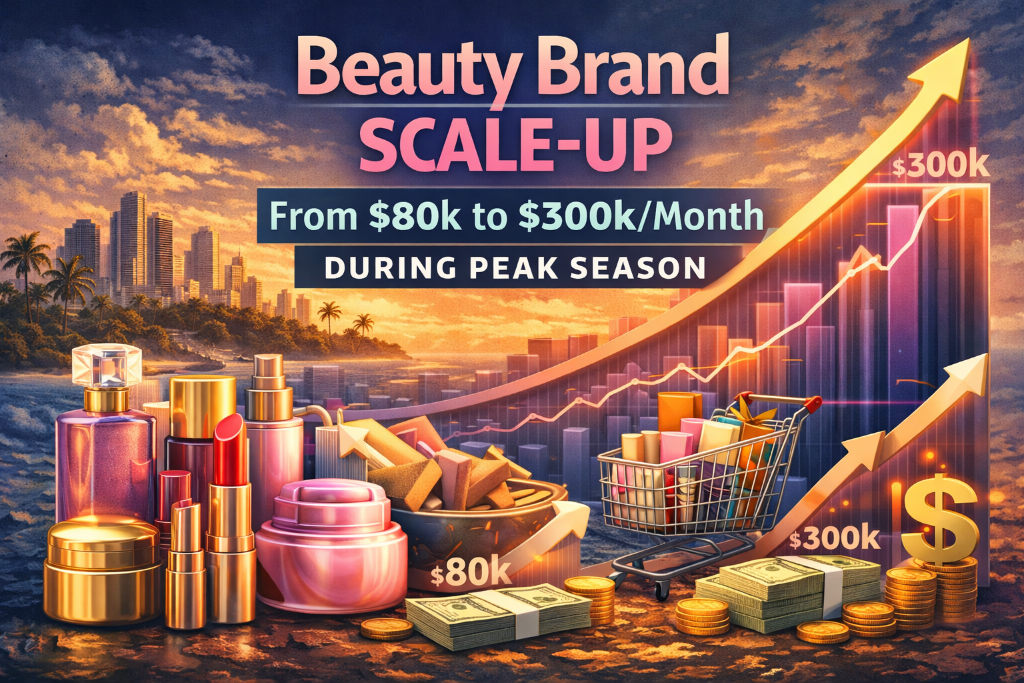 Beauty Brand Scale-Up: From $80k to $300k/Month During Peak Season