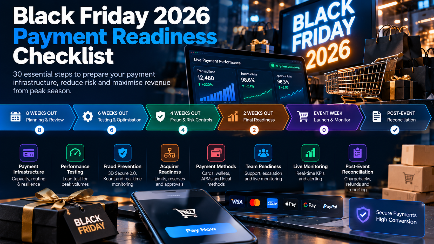 Black Friday 2026 Payment Readiness Checklist: 30 Steps to Prepare Your Checkout for Peak Traffic