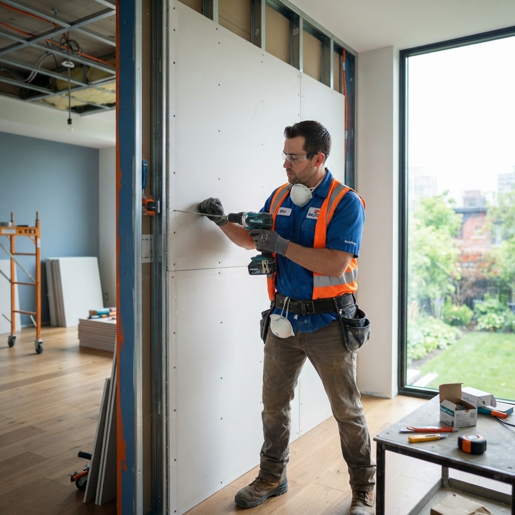 Instalação de drywall na RCHEC