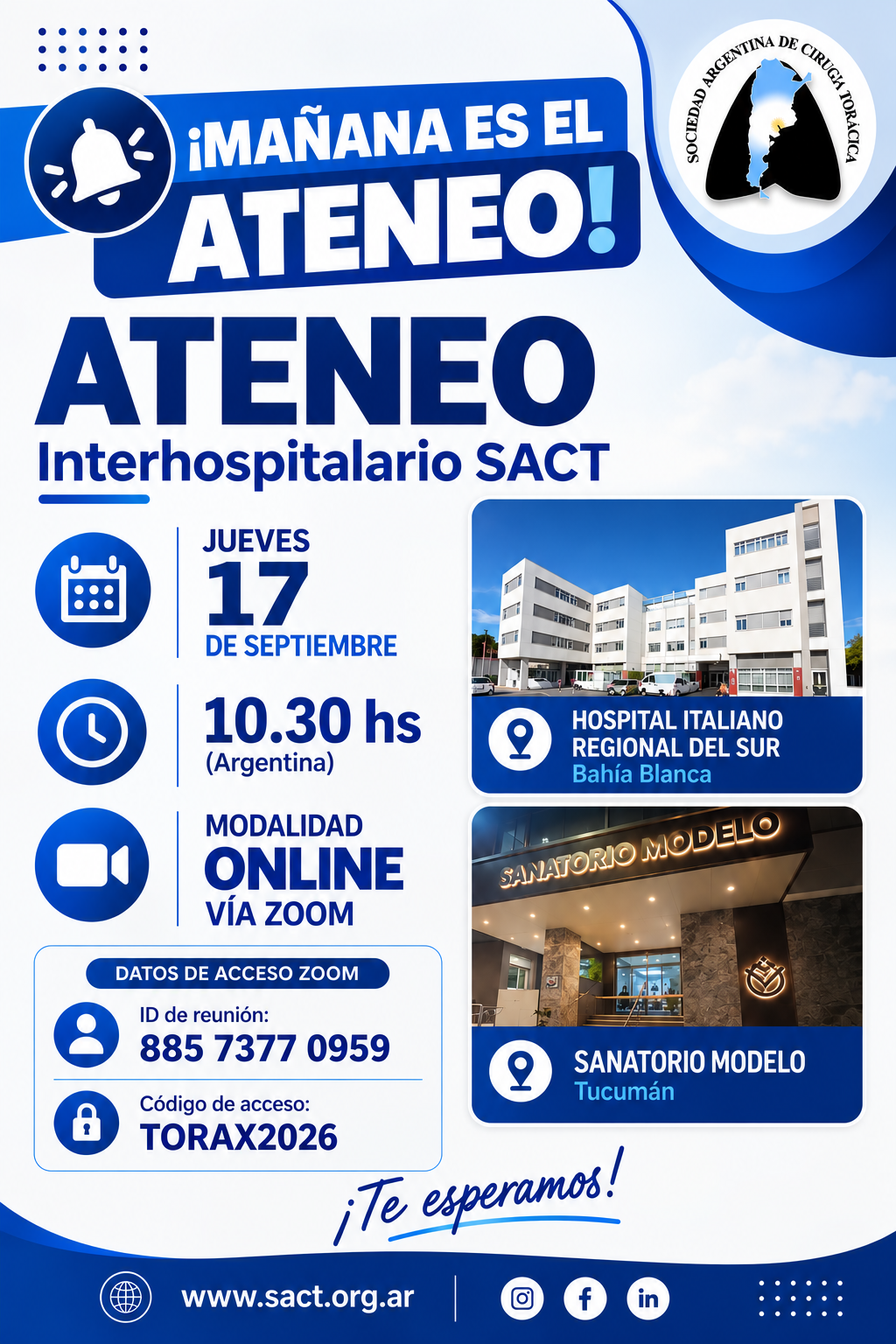Ateneo Interhospitalario 17 de Septiembre - 10.30 hs