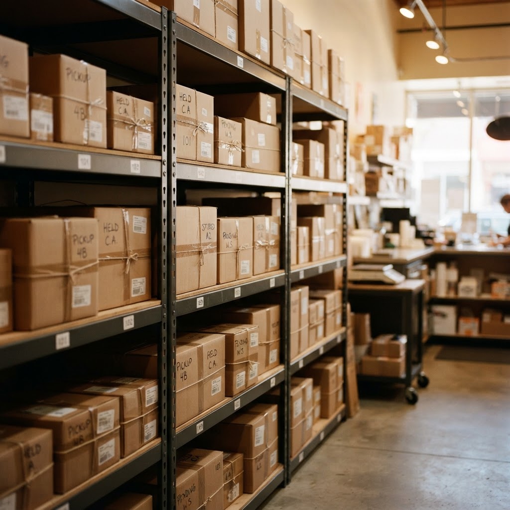 Secure package receiving shelves