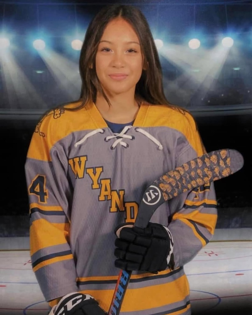 Natalia Moore in her Wyandotte Warriors #44 jersey