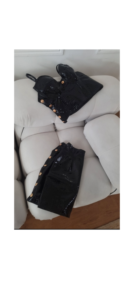 Black Goat-Leather Skirt