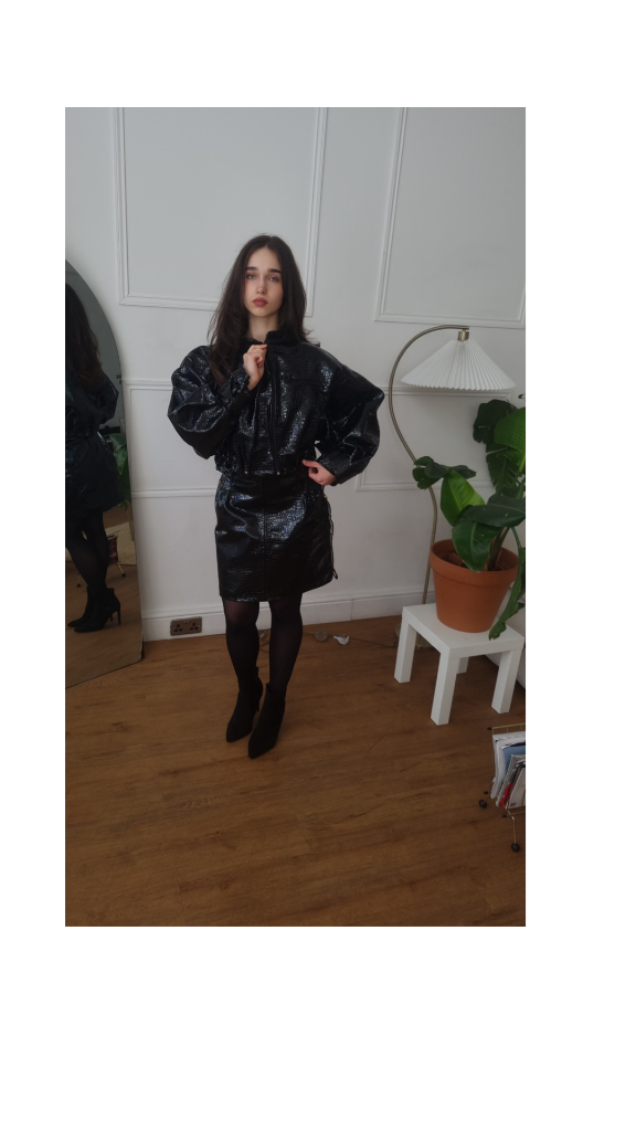 Black Goat-Leather Skirt