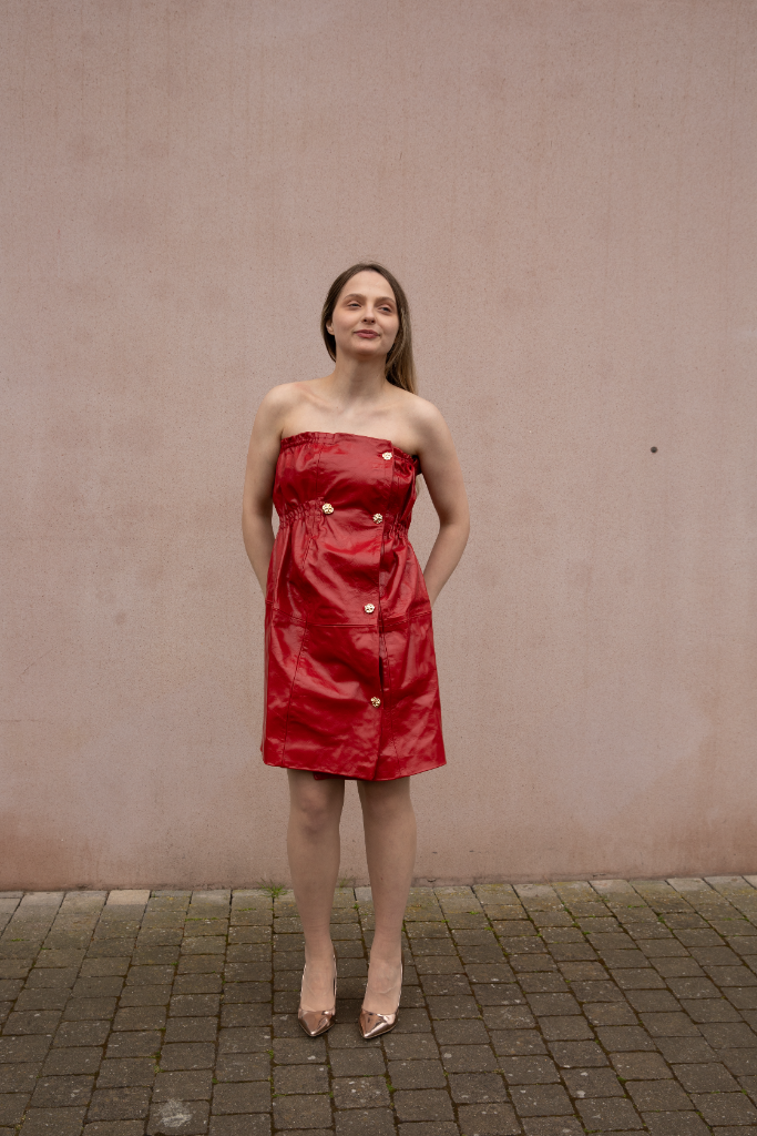 Red Strapless Mini Dress
