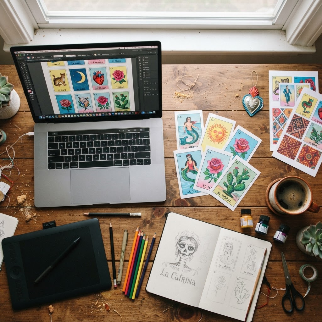 How to make custom loterÃa cards step by step with design tools and finished samples