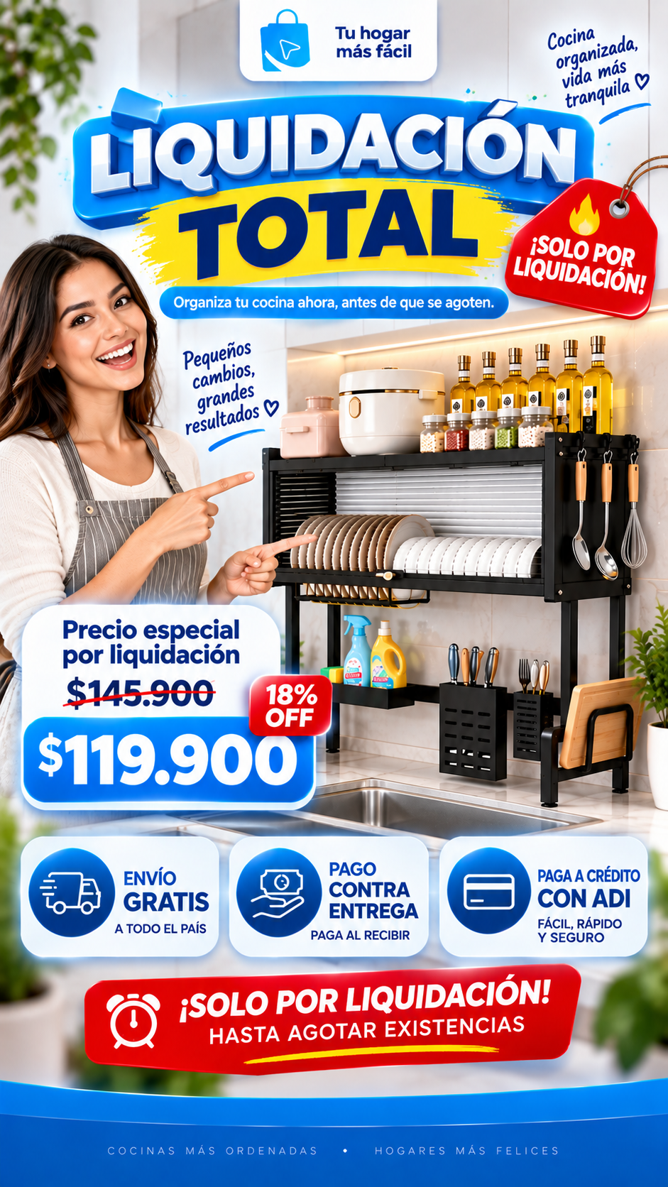 Liquidación total: precio especial $119.900 con 18% de descuento.