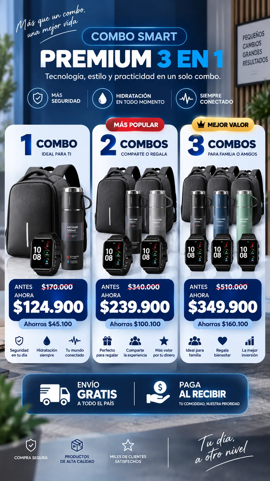 Elige tu opción: 1, 2 o 3 combos.