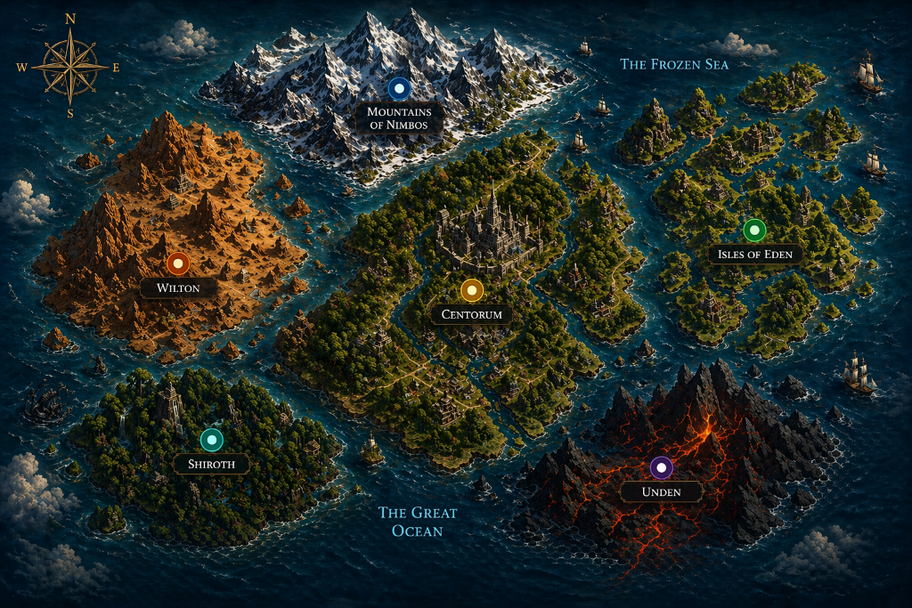 World map of Auroria