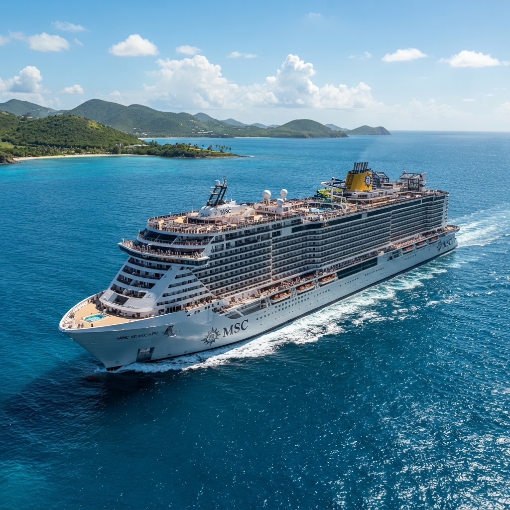 MSC Cruises MSC Grandiosa cruise ship sailing to Eastern Caribbean