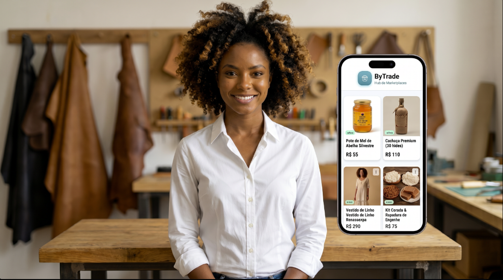 Empreendedora usando ByTrade