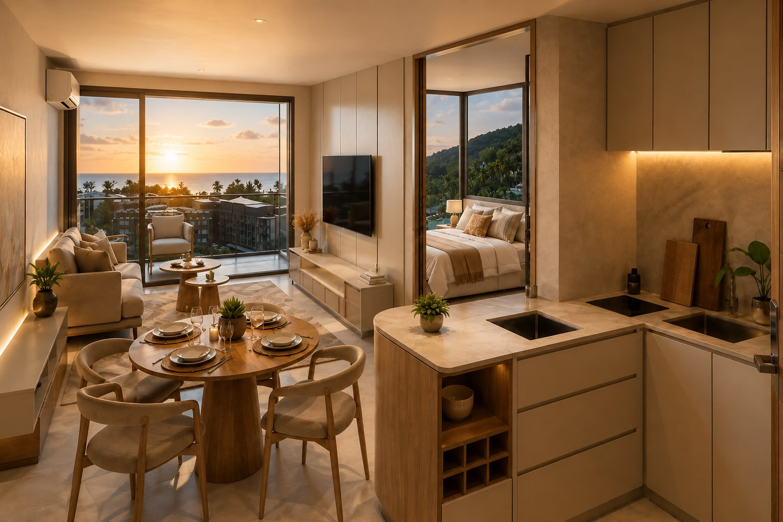 Интерьер квартиры в Vibe Residence Karon