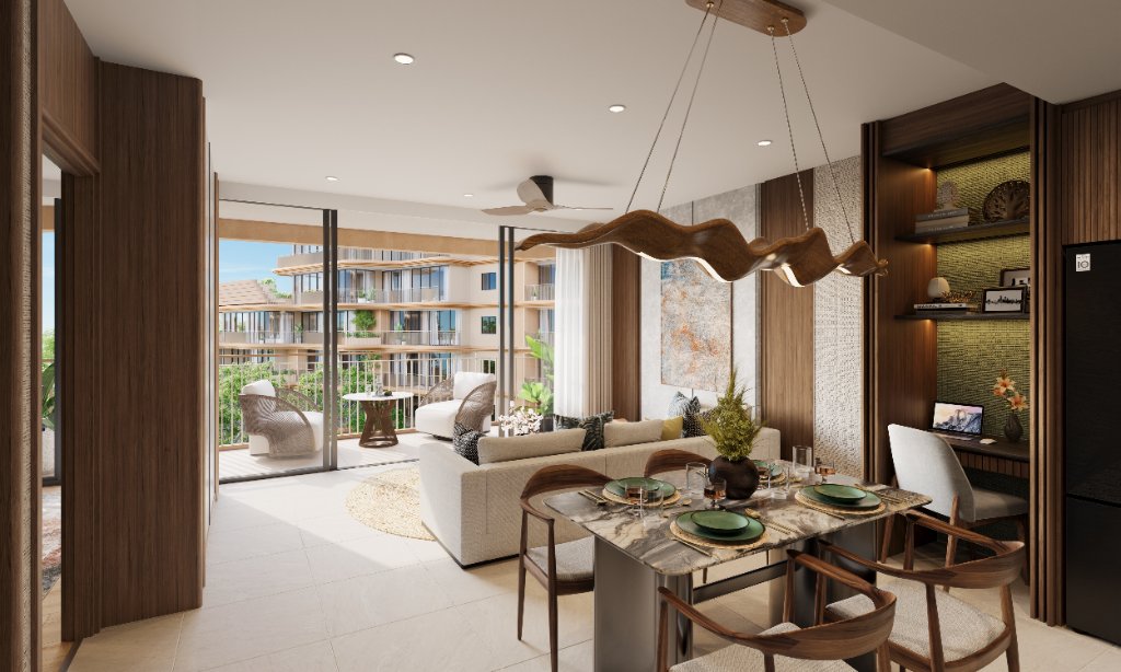 Гостиная 1BR с балконом