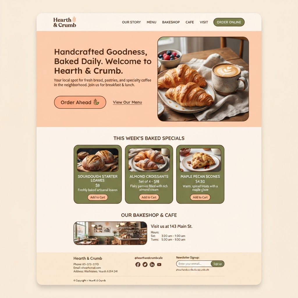 Hearth & Crumb storefront concept