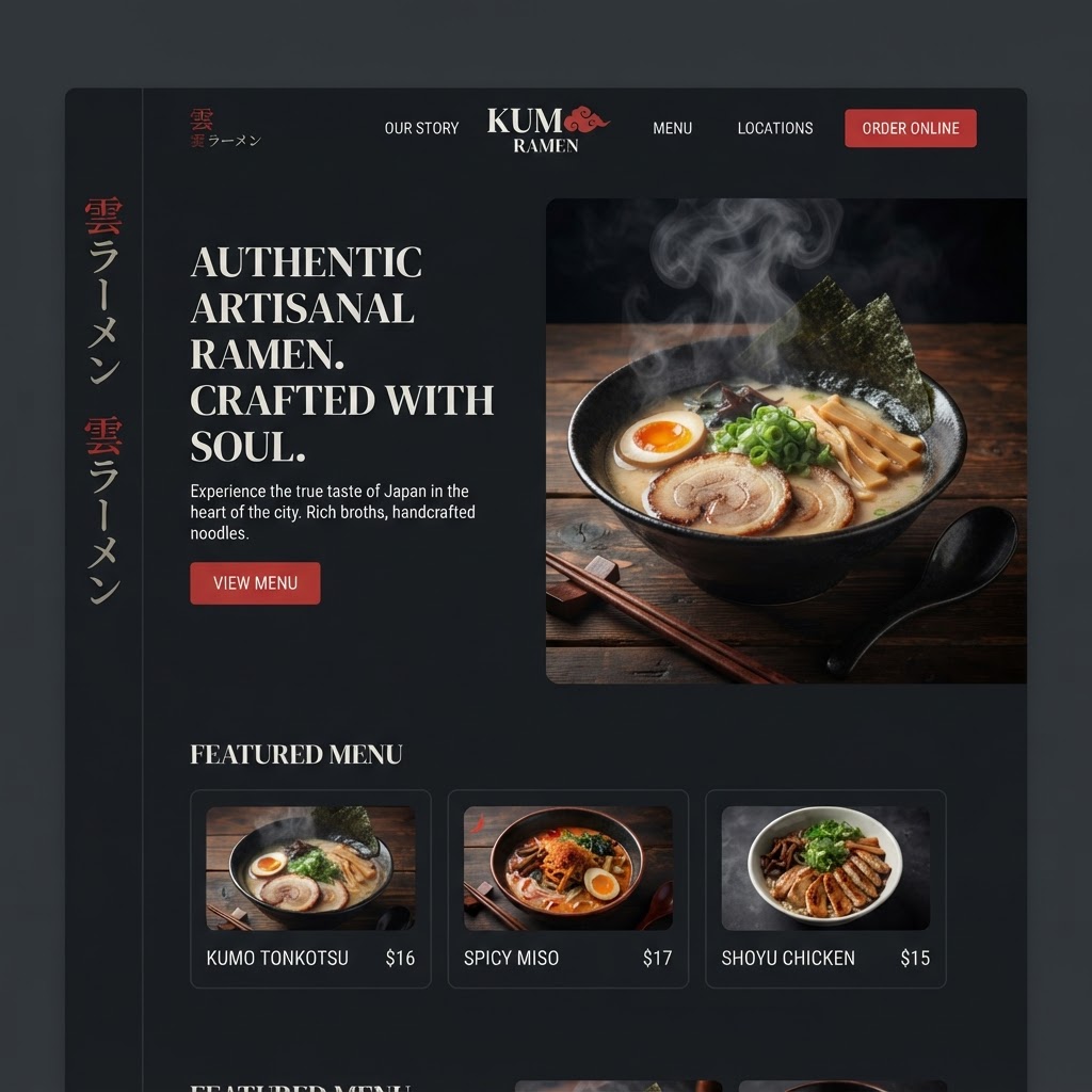 Kumo Ramen storefront concept