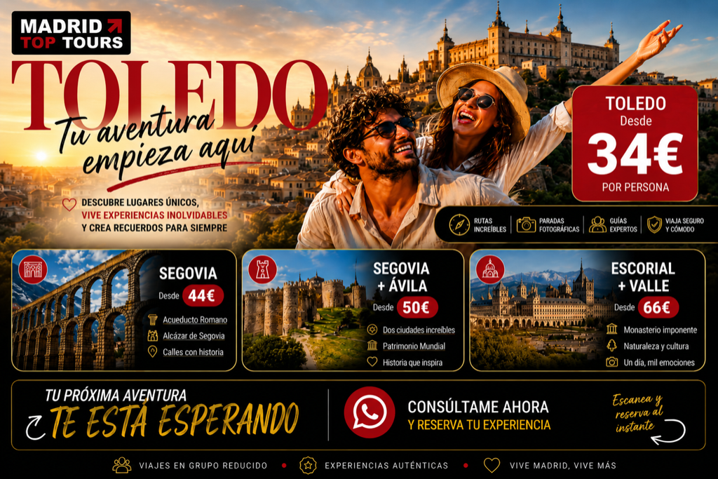 Day trips from Madrid to Toledo, Segovia, Ávila and El Escorial with Bici Tours Madrid
