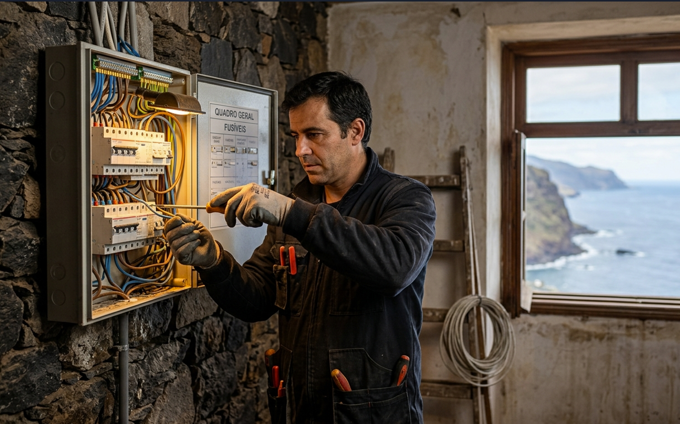 Profissional a trabalhar na Madeira