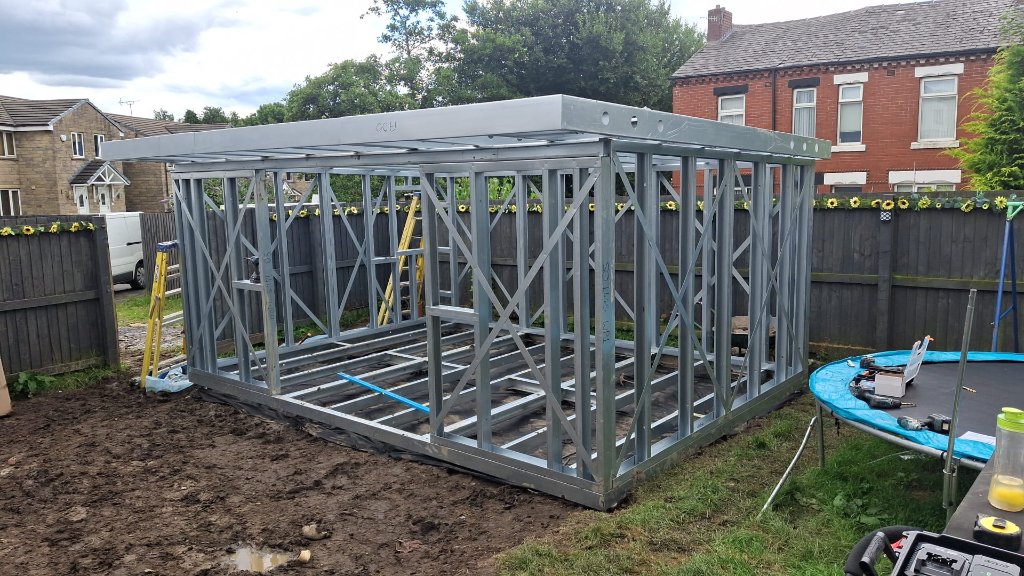 Steel frame structure under construction — example for a Leigh project enquiry