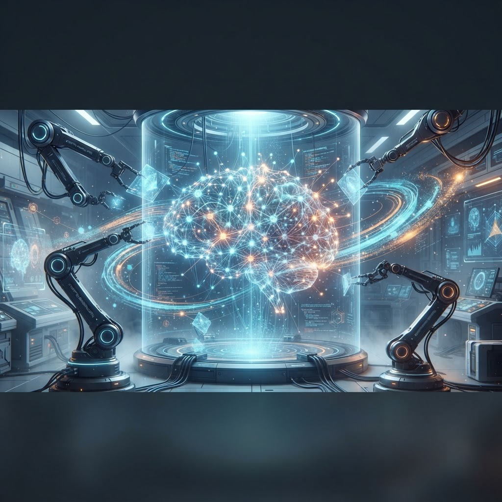 Illustratie: neuraal netwerk en autonome AI