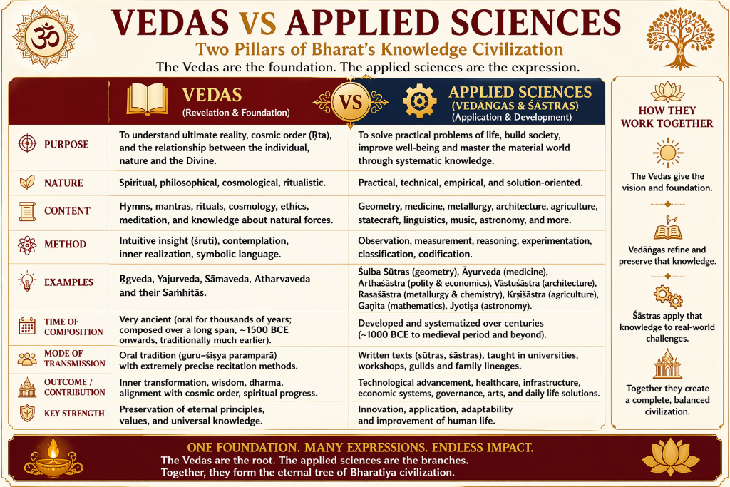 Vedas vs Applied Sciences — Two Pillars of Bharat's Knowledge Civilization