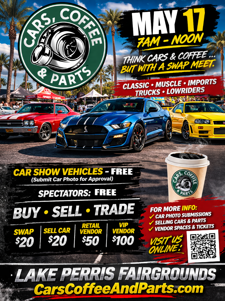 Cars Coffee & Parts Event Flyer