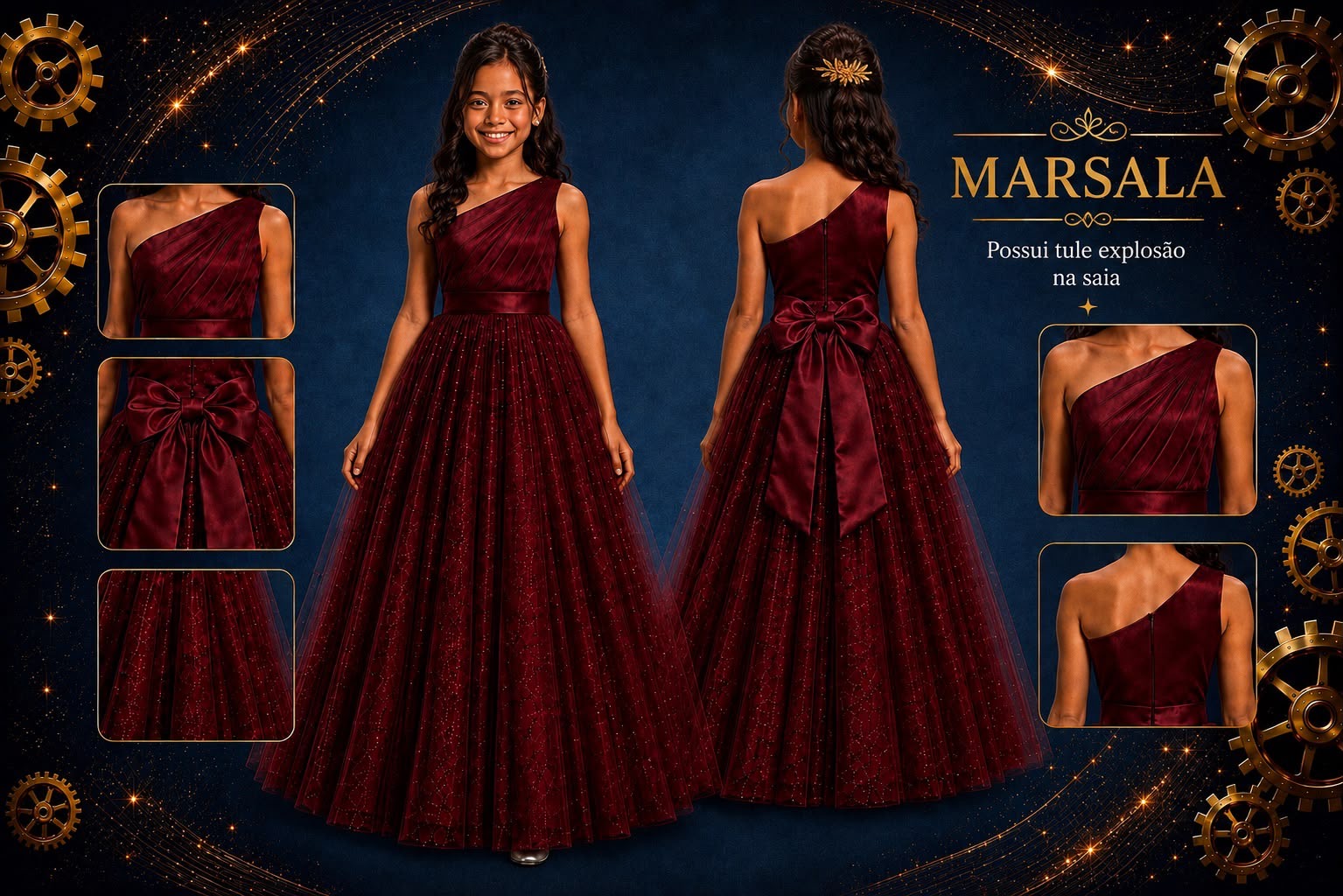 Figurino Feminino — Vestido Marsala