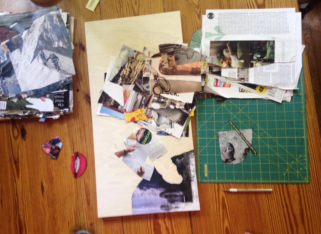 'Process — Collage Assembly II' — mixed-media piece — 2026