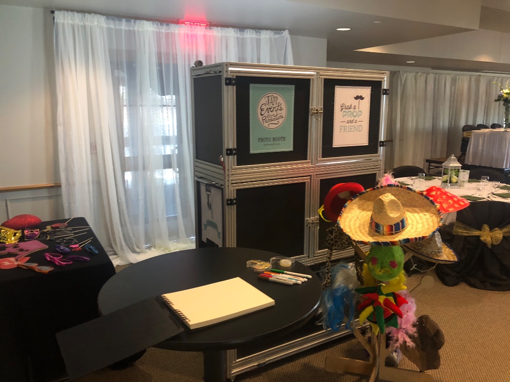 Photo booth setup at the reception