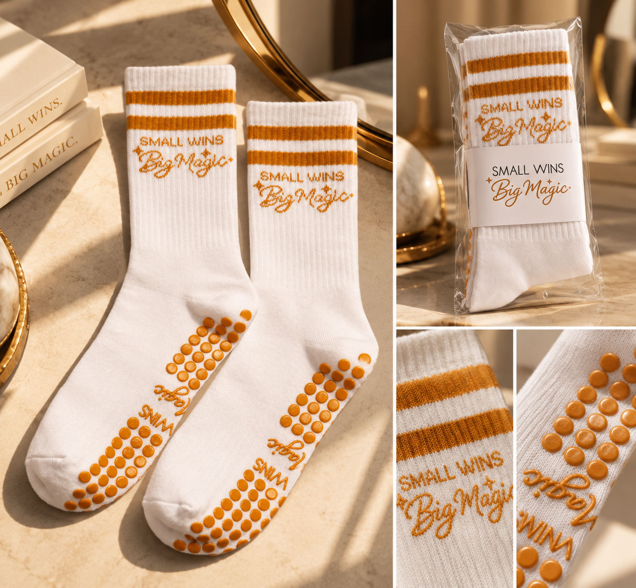 Small Wins Big Magic Pilates grip socks