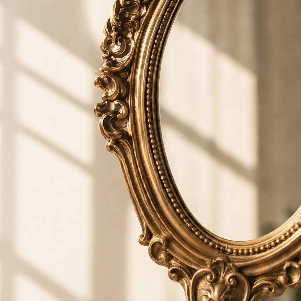 Ornate gold mirror