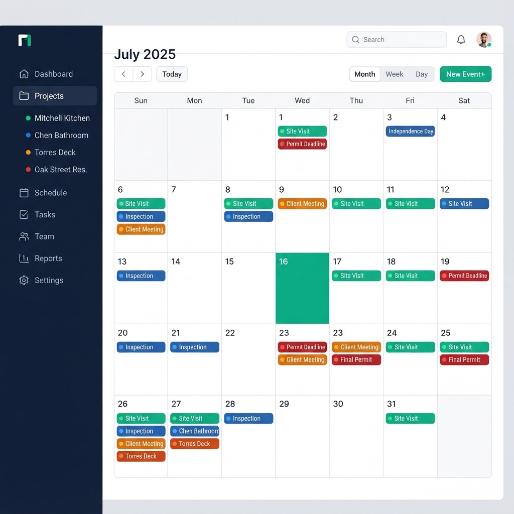 BuildFlow-Pro Project Calendar