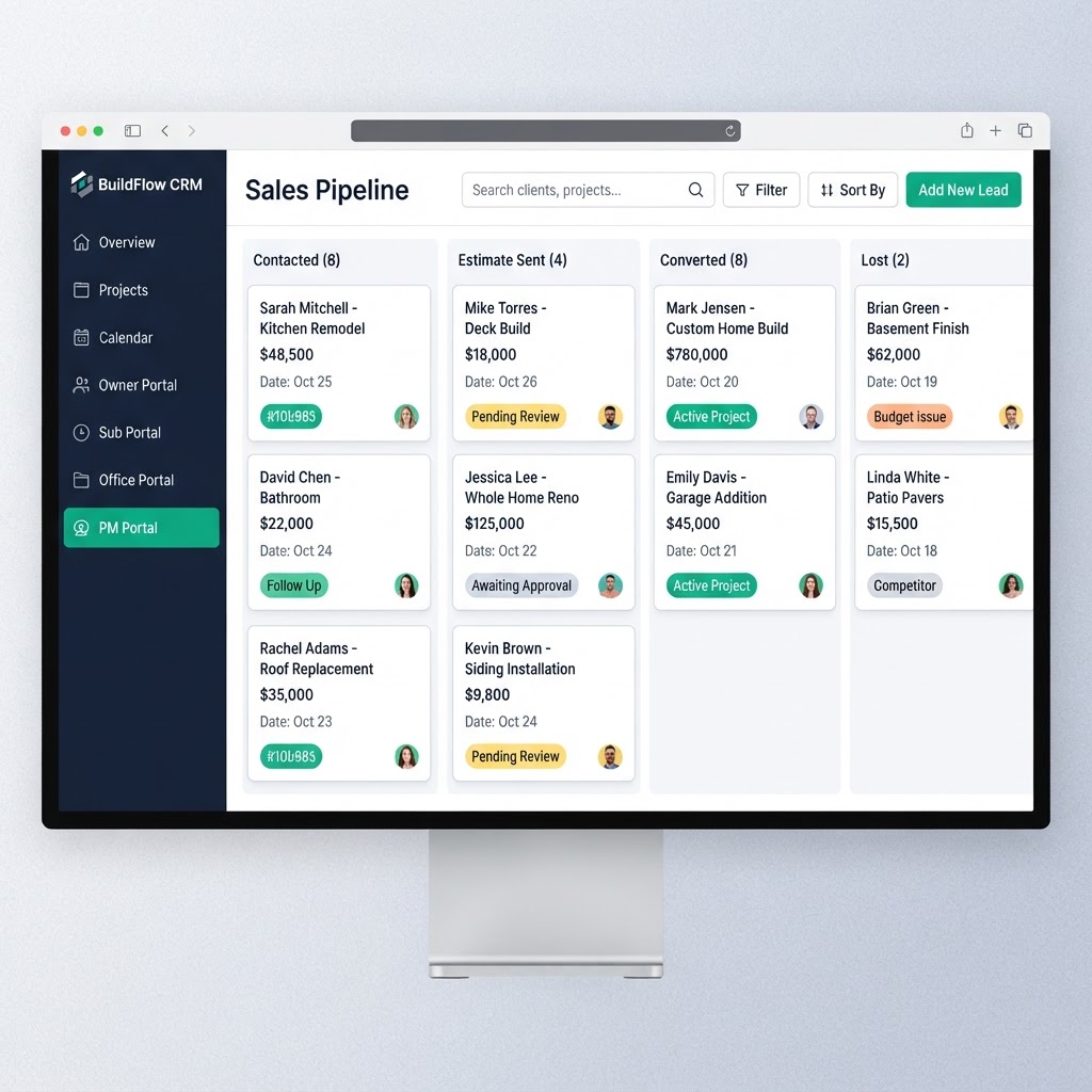 BuildFlow-Pro CRM Pipeline Dashboard