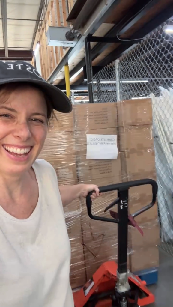 Eden Laurin at the EL Distro warehouse