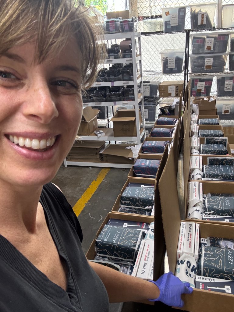 Eden Laurin in warehouse