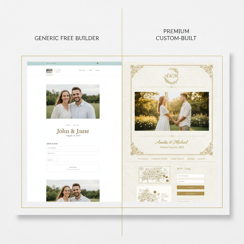 Custom vs Free: The Real ROI of a Custom-Built Wedding Website