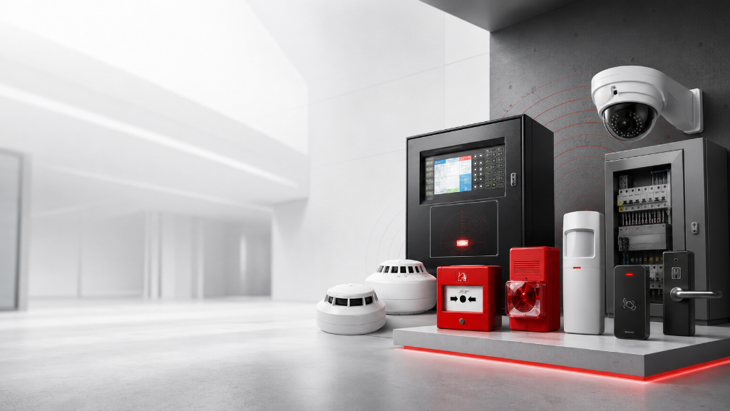 Integrated fire and security systems equipment