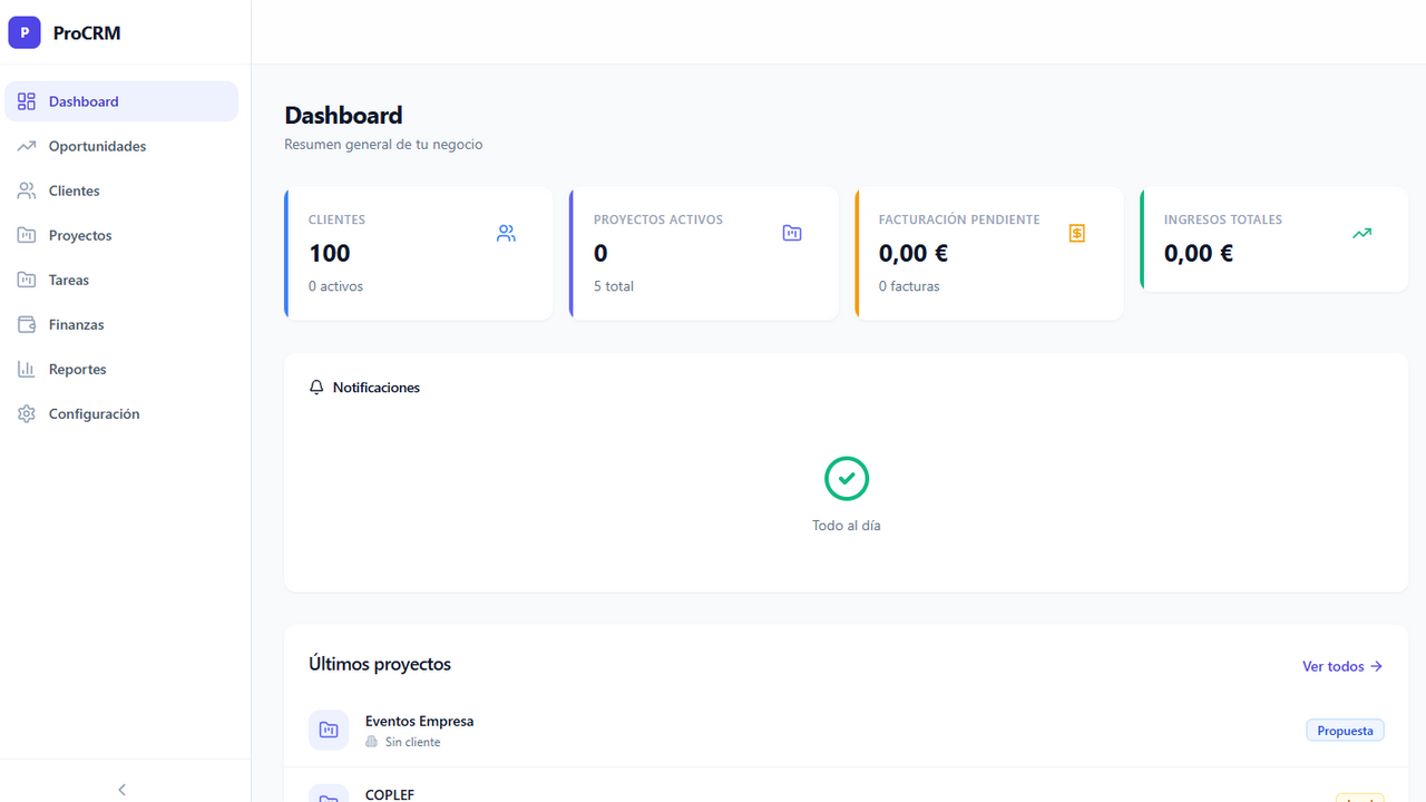 CRM gestión clientes template preview