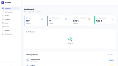 CRM gestión clientes template preview