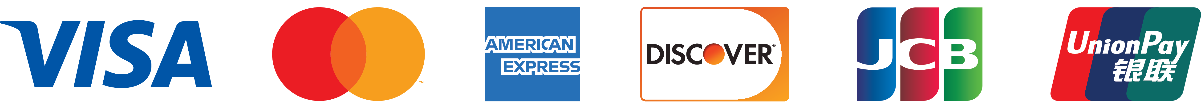 Accepted payment methods: Visa, Mastercard, American Express, Discover, JCB, UnionPay