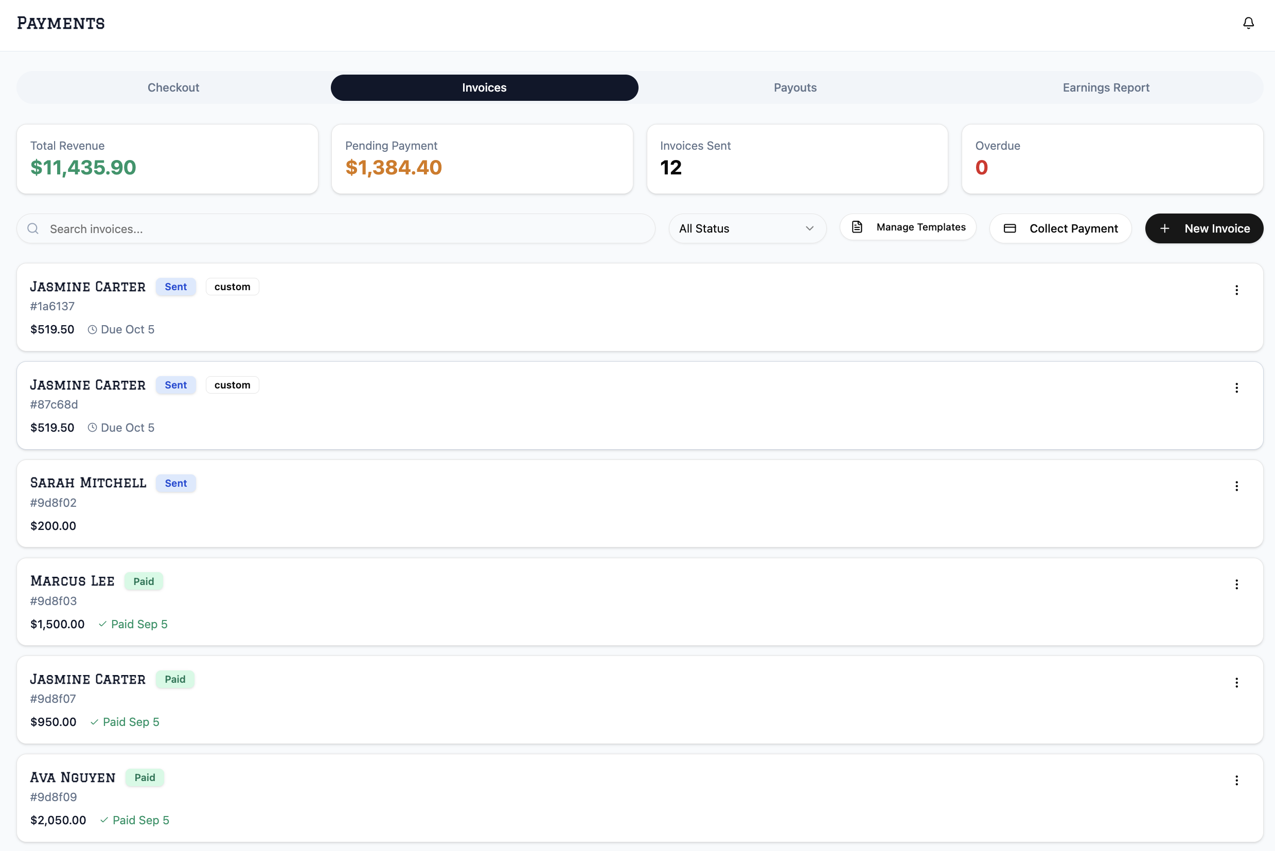 Ink Tools screenshot — Payments